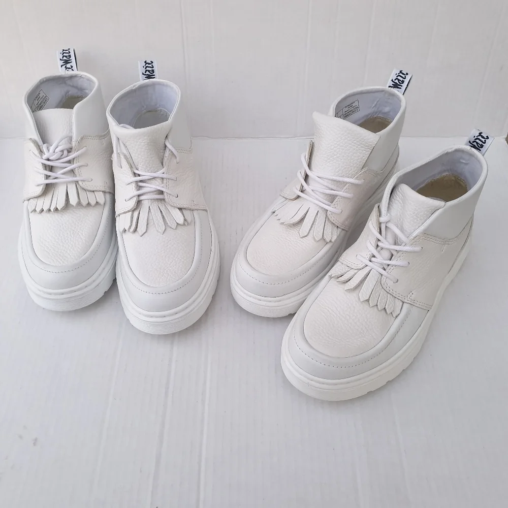 Dr Martens Jemima White Venice Aunt Sally Leather Platform Lace-Up Chukka Boot 7 - Picture 2 of 16